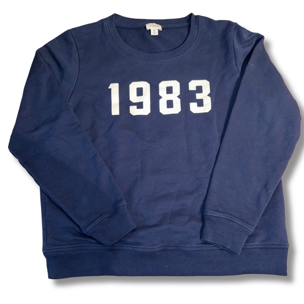 VINTAGE J. Crew 100% Cotton Navy Blue 1983 Crewneck Sweatshirt